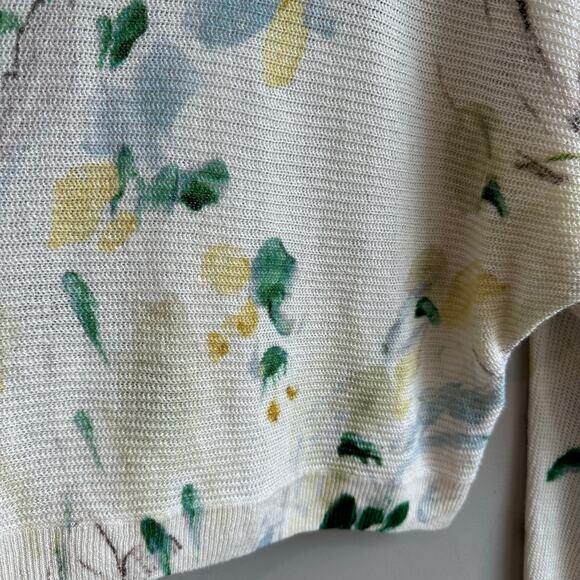 Anthropologie Printed Linen Pullover Sweater S - Picture 5 of 10